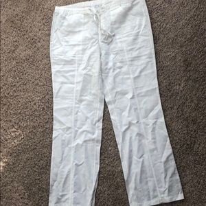New York & Co. white linen pants Large L